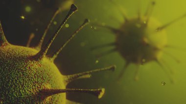 Coronavirus 2019 - ncov gribi enfeksiyonu - 3 boyutlu illüstrasyon