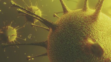 Coronavirus 2019 - ncov gribi enfeksiyonu - 3 boyutlu illüstrasyon