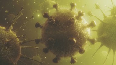Coronavirus 2019 - ncov gribi enfeksiyonu - 3 boyutlu illüstrasyon