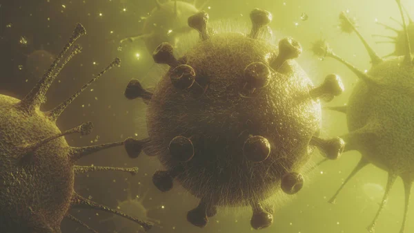 Coronavirus 2019 - ncov gribi enfeksiyonu - 3 boyutlu illüstrasyon
