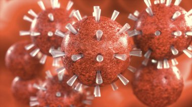 Coronavirus 2019 - ncov gribi enfeksiyonu - 3 boyutlu illüstrasyon
