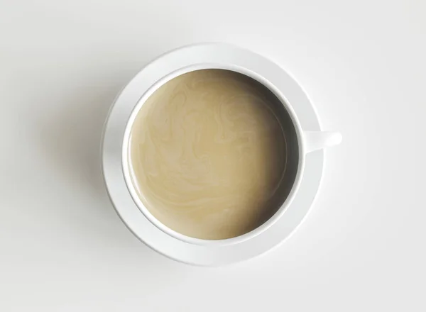 Белая чашка с кофе на белом фоне - 3D рендеринг — стоковое фото