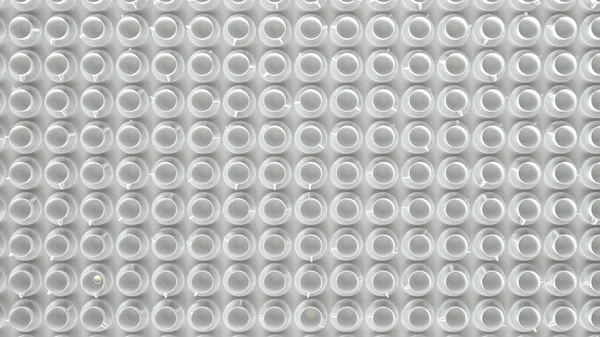 A nagyszámú fehér csésze fehér háttér - 3D renderelés — Stock Fotó