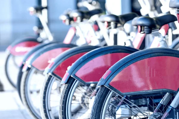 Rental Bicycle Station London — Stock Photo, Image