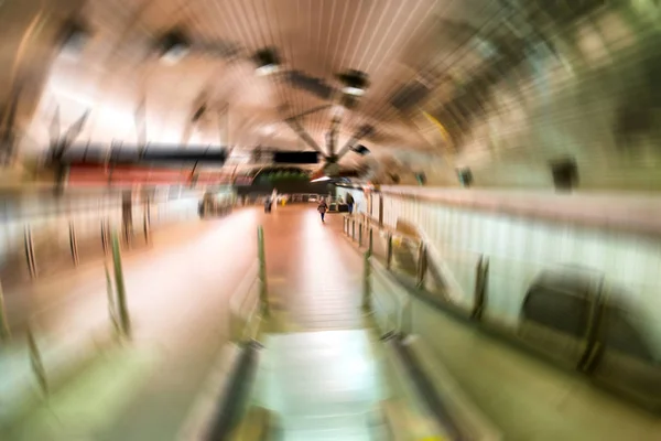 Wazig Zicht Binnen Het Metrostation Nyc — Stockfoto