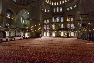 Istanbul, Türkiye - 19 Mayıs 2017: Ayasofya (Ayasofya veya Ayasofya da denir) süs tavan, Bizans Mimarisi, ünlü ve dünya harikası, Istanbul, Türkiye.