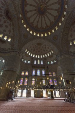 Istanbul, Türkiye - 19 Mayıs 2017: Ayasofya (Ayasofya veya Ayasofya da denir) süs tavan, Bizans Mimarisi, ünlü ve dünya harikası, Istanbul, Türkiye.