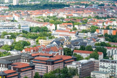 Lipsia, Almanya geleneksel binaların yükseltilmiş görünümü