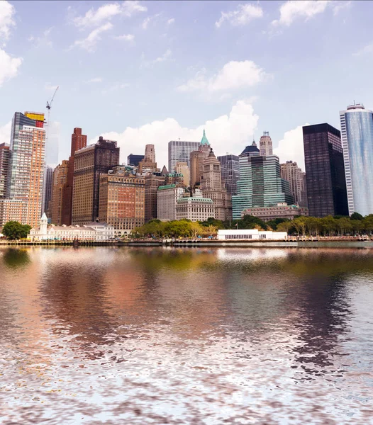 Vista Del Paesaggio Urbano Manhattan Dall Acqua New York Stati — Foto Stock