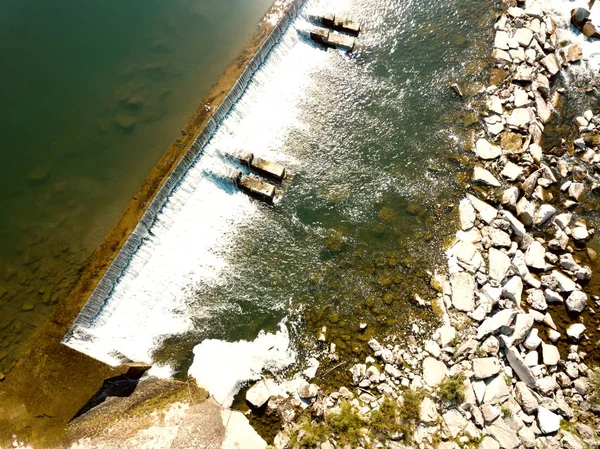 Veduta Aerea Piccole Cascate Sul Fiume Arno — Foto Stock