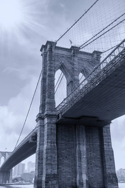 Brooklyn Bridge Luz Del Sol Nueva York — Foto de Stock