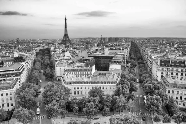 Vista Aérea Del Horizonte París Con Tour Eiffel Fondo — Foto de Stock