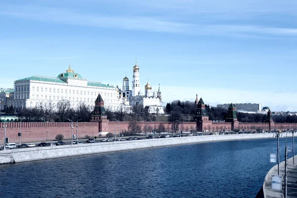 Het Kremlin Moskva Rivier Moskou Rusland — Stockfoto