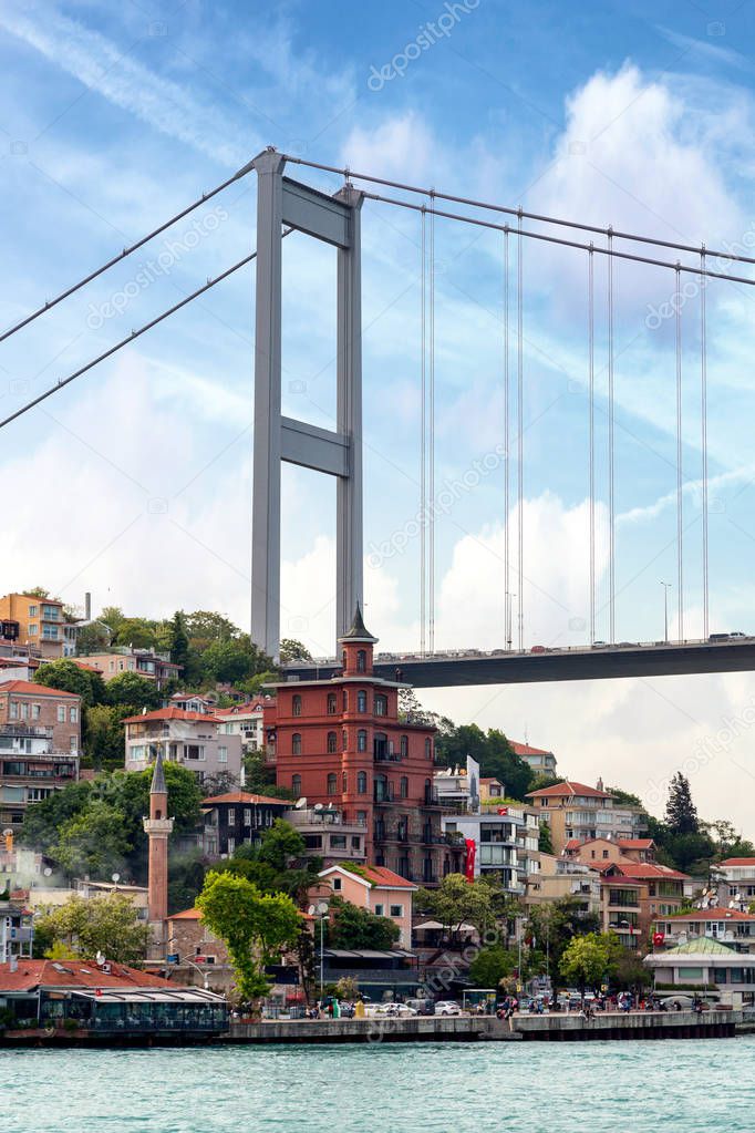 Particular view of Bosphorus Bridge, Istambul.