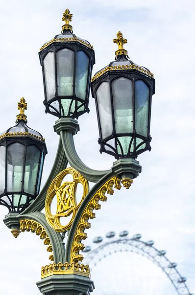 Londra Gennaio 2015 Lampione Decorato Sul Westminster Bridge Gennaio 2015 — Foto Stock