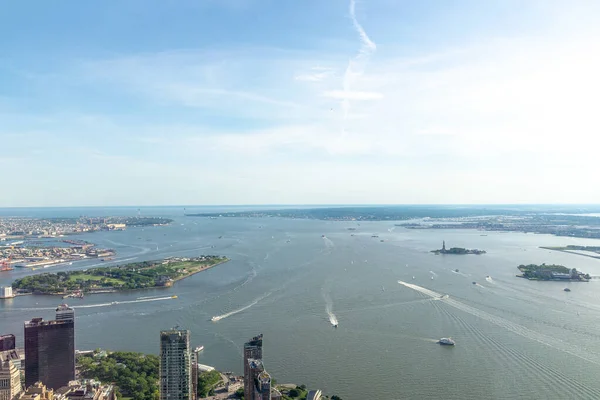 Luftaufnahme der Bucht von Manhattan, nyc — Stockfoto