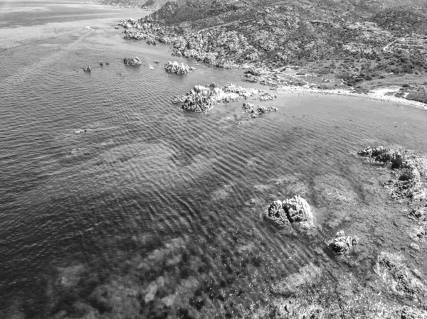 Wybrzeże i morze Sardynii, widok z lotu ptaka — Zdjęcie stockowe