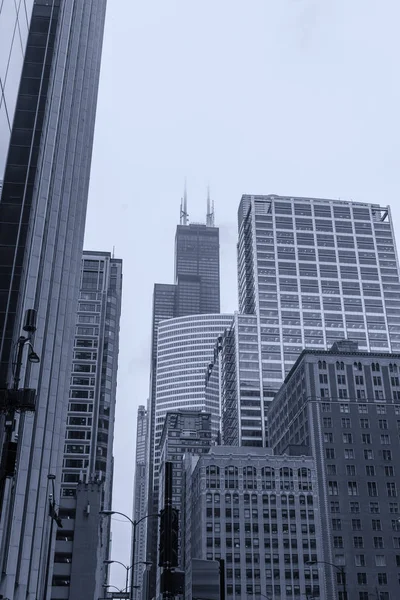 Mrakodrapy Chicaga v mlze — Stock fotografie