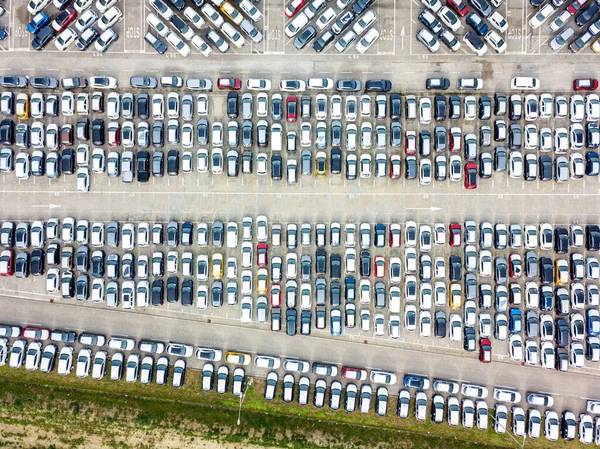 Vista aérea del aparcamiento de aduanas — Foto de Stock