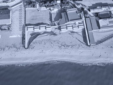 İtalya, Toskana 'da kış mevsiminde havadan yıkanma manzarası