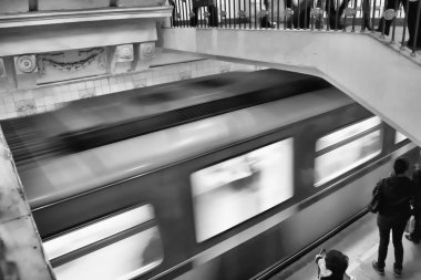 Train airriving in station, Moscow