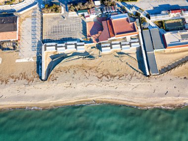 İtalya, Toskana 'da kış mevsiminde havadan yıkanma manzarası