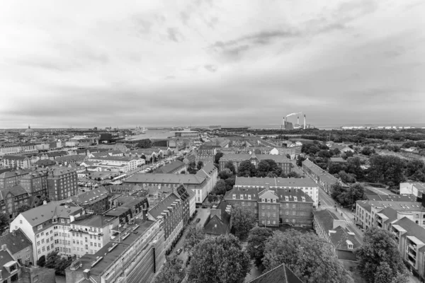Panoramisch uitzicht vanuit een vliegtuig over Kopenhagen — Stockfoto