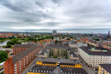 Kopenhag üzerindeki bir uçaktan panoramik manzara