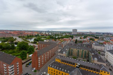 Kopenhag üzerindeki bir uçaktan panoramik manzara