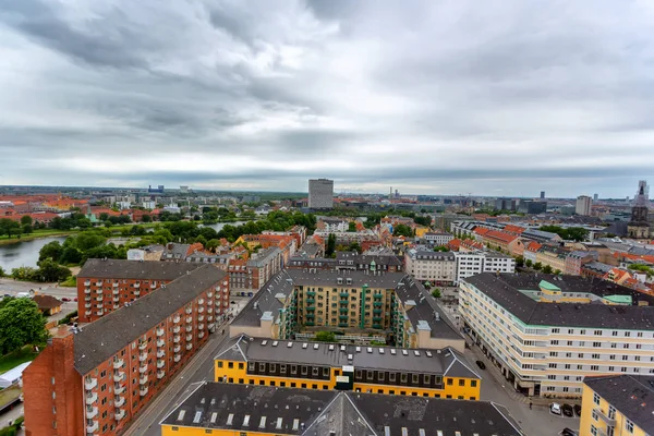 Панорамный вид с самолета над Копенгагеном — стоковое фото