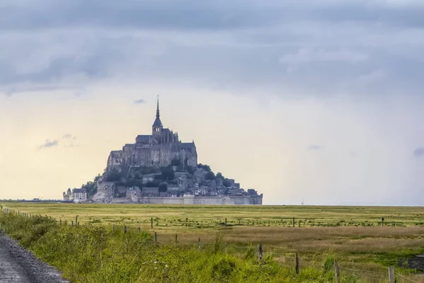 Puesta Sol Mont Saint Michel —  Fotos de Stock