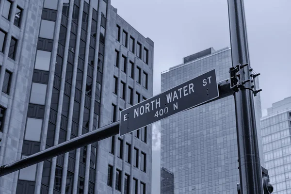 North Water Cartello Stradale Chicago — Foto Stock