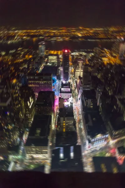 Nacht Verschwommener Blick Auf Manhattan Nyc — Stockfoto