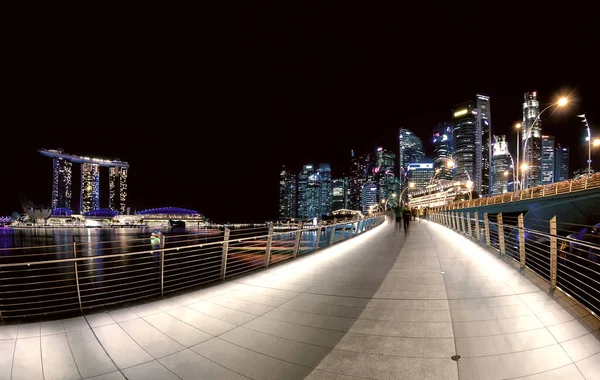 Singapour Vue Nuit Arrière Plan — Photo