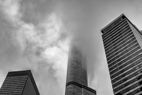 Grattacieli Chicago Acciaio Vetro Vecchi Edifici Mattoni — Foto Stock