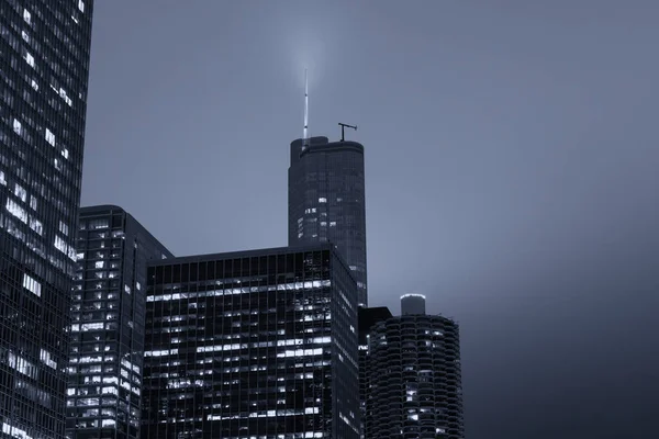 Chicago Verlicht Door Miljoenen Lichten Kleuren — Stockfoto