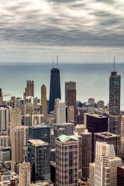 Chciago 'nun gökyüzü manzarası.