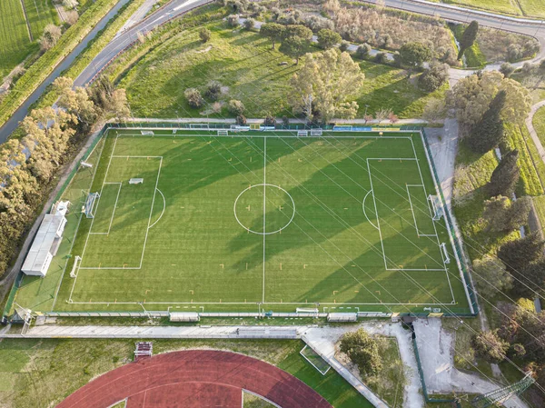 Dan Hava Görüntüsü Covid Karantinası Nedeniyle Spor Tesisleri Kapalı — Stok fotoğraf