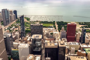 Chciago 'nun gökyüzü manzarası.