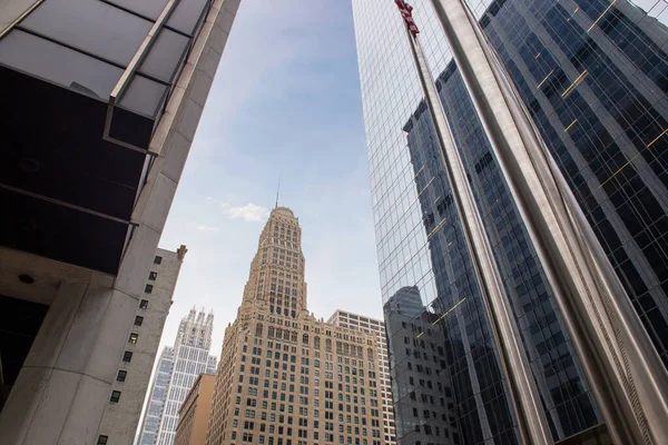 Chicago Rascacielos Acero Vidrio Viejos Edificios Ladrillo —  Fotos de Stock