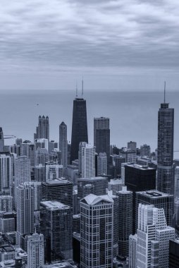 Chciago 'nun gökyüzü manzarası.