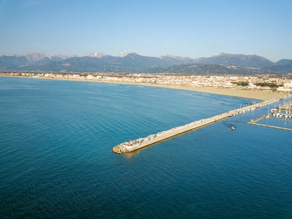 Vue Aérienne Depuis Drone Port Viareggio Son Barrage — Photo