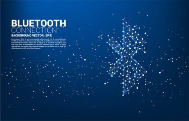 Nokta bağlantısı çizgisi çokgeninden Bluetooth simgesi vektörü. Aygıt bağlantı teknolojisi için arkaplan kavramı.