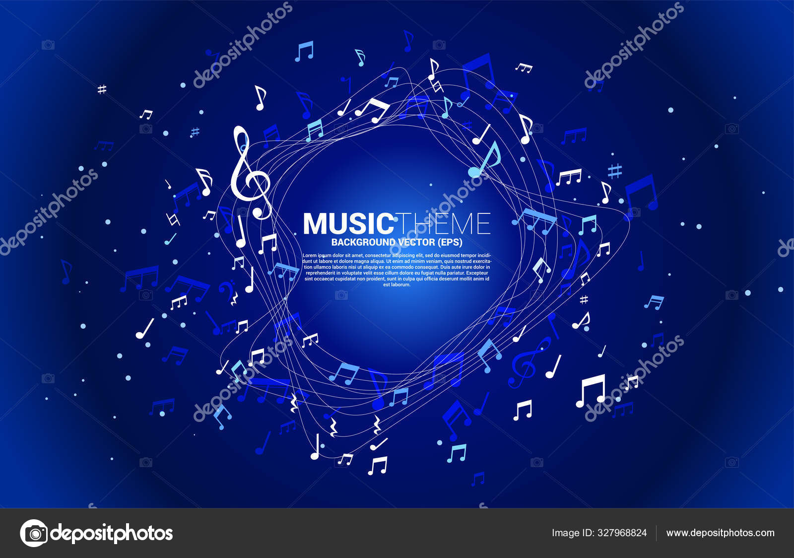Vector template banner and poster music melody note dancing flow . Concept  background for song and concert theme. Stock Vector Image by ©bookzv  #327968824