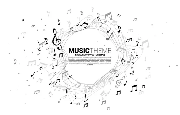 Vector template banner and poster music melody note dancing flow . Concept background for song and concert theme. — Stock Vector