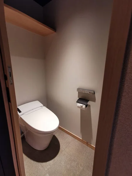 Small toilet japanese style. Tiny and minimal design space conce — 스톡 사진