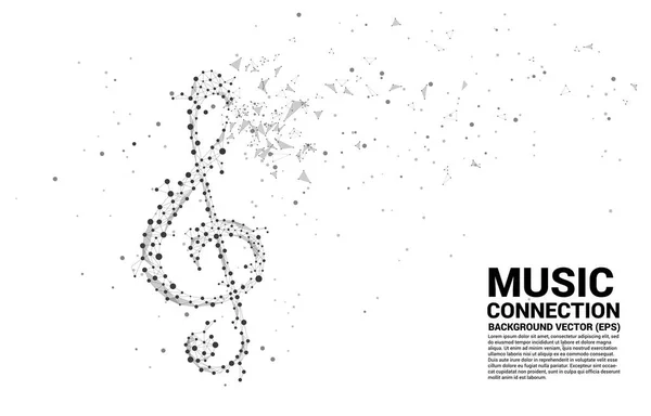 Note clé de musique vectorielle sol de la ligne de connexion de point. Concept de fond pour chanson et thème de concert . — Image vectorielle