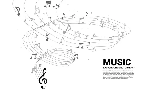 Vecteur musique mélodie note danse flux. Concept de fond pour chanson et thème de concert . — Image vectorielle