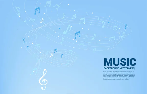 Vector música melodía nota baile flujo. Concepto de fondo para la canción y el tema del concierto . — Vector de stock