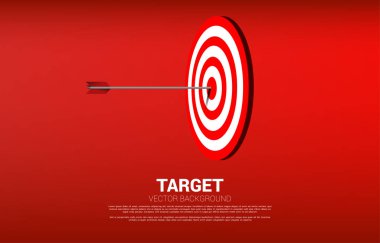 Ok okçuluğu dart tahtasının ortasına isabet etti. Ticari pazarlama hedefi ve müşterisi kavramı. Şirket vizyon görevi ve hedefi.